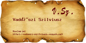 Vadászi Szilviusz névjegykártya